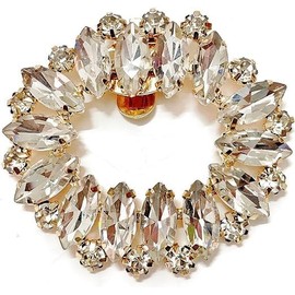 TRIXES 1 Pair Oval Rhinestone Shoe Clips - Elegant Clip On Buckle-Style Decorations for Shoes - For Weddings, Parties & More