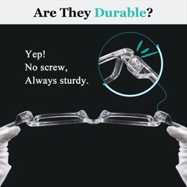 LUR Oversized Metalless Screwless Spring Hinges Reading Glasses for Men, 6 Pack Large Frame Readers +3.75