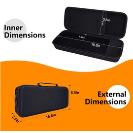 LTGEM Keyboard Case Compatible with Aula F75 Pro/EPOMAKER X Aula F75 MAX/Keychron K2 HE/Sony INZONE KBD-H75 75% Mechanical Gaming Keyboard, Office Travel Carrying Storage Bag - Black(Case Only)