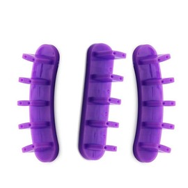 Rolabling 3pcs False Nail Art Tips Practice Display Stand Tool with 10 pcs False Nail Tips for Gel Nail Polish DIY Nail Training Tools (Purple)