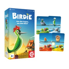 Game Factory 646082 Birdie, Fluffy Animals, Feather-Light Memory Game from 8 Years, Family Game for 2-4 People, Card Game, Board Game