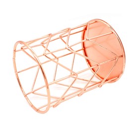 Hillento Pencil Holder, Metal Pen Pencil Holder, Rose Gold Pencil Holder, Desk Stationery Organizer for Home, School, Office Desk Supplies, Makeup Brush Organizer, Rose Gold