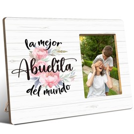 JANLAN Abuela Picture Frame Spanish,Best Abuelita Grandma Gifts,Abuelita Grandmother Birthday Gifts,Christmas Mothers Day Gifts for Abuelita Grandma,La Mejor Abuelita Del Mundo Pihoto Frame