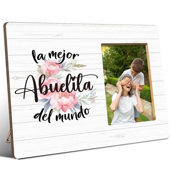 JANLAN Abuela Picture Frame Spanish,Best Abuelita Grandma Gifts,Abuelita Grandmother Birthday
