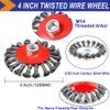 Wire Wheel Cup Brush Set for Grinder, 4 Pack Wire