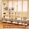 Crofy No Assembly Folding Bookshelf for Living Room, 4 Tier