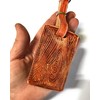 Rustic Wood Grain Leather Luggage Tag