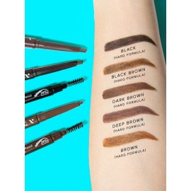 Absolute New York [3 Pack] Absolute Perfect Eyebrow Pencil (Dark Brown) Hard Formula MEBP03