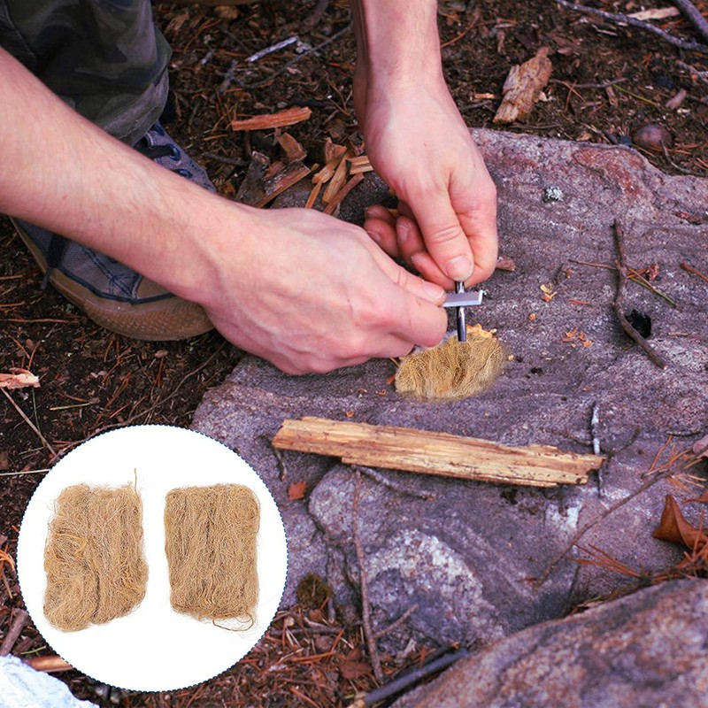 Namvo 2Packs Natural Eco Wood Firelighters- Jute Silk Survival Fire