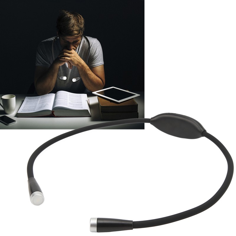 Neck Reading LED Lamp 3 Gear Brightness Bendable Silicone ABS