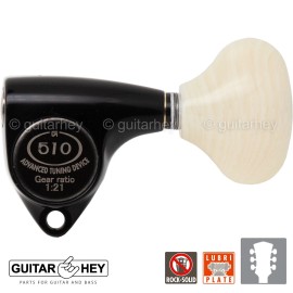 GOTOH NEW Gotoh SGV510Z-VL5 Tuners L3+R3 Guitar Tuning Keys 1:21 Ratio, 3x3 - BLACK