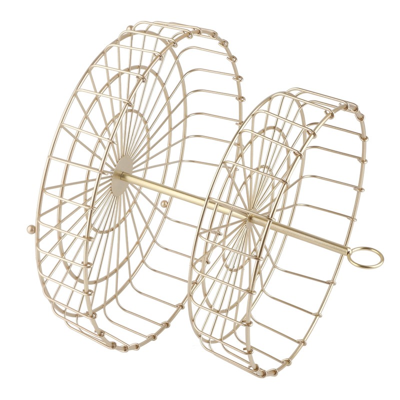 2 Tier Fruit Basket Iron Round Golden Nordic Household Snack