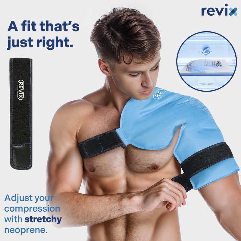 REVIX XL Shoulder Ice Pack for Rotator Cuff Reusable Gel