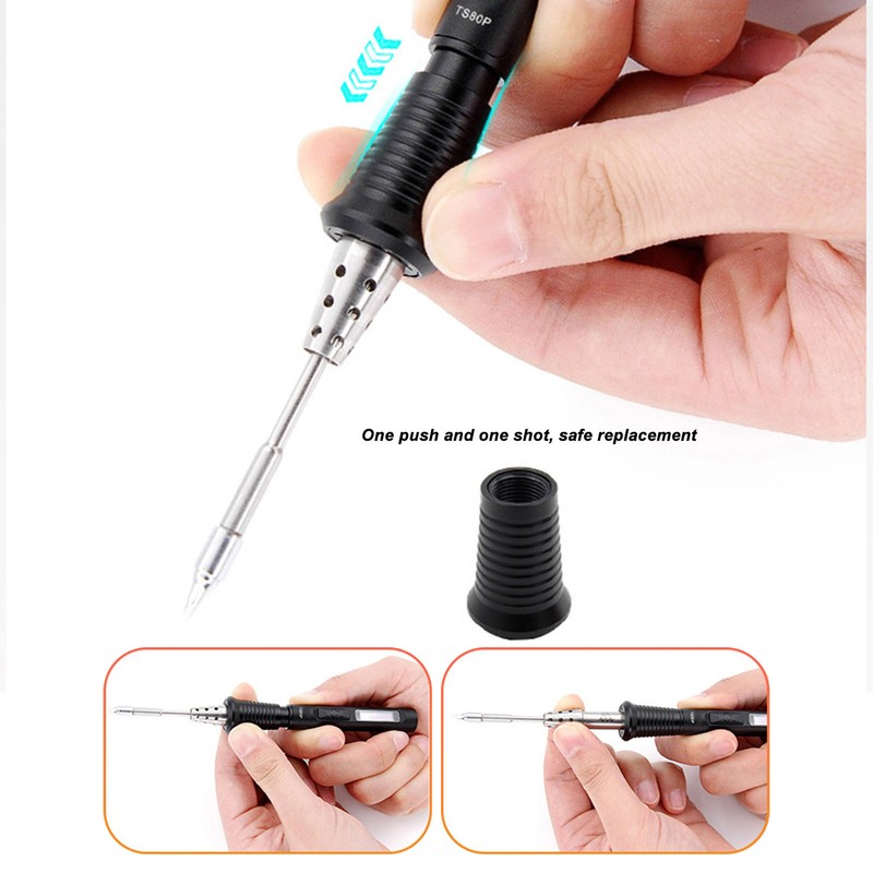 Electric Soldering Iron Aluminum Alloy Intelligent MCU Portable USB Powered
