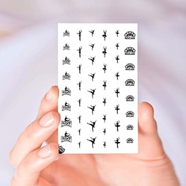 Ballet Dance Mom Nail Decals Stickers Art Designs Ballerina Enthusiasts Nail Decorations Dance Accessories (Clear Vinyl - Cut, Peel, & Stick)