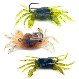 S-NET SN-363-KW Crab Shaped Worm Crab Fish Hook Hook Fake Bait Soft Lure Octopus Fishing Bait Black Dai Chinu Red Snapper 3 Colors Pack 1 Set