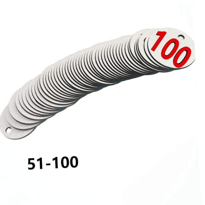 50Pcs Engraved Number Discs, 1-50 Circular Plastic Number Table Tags