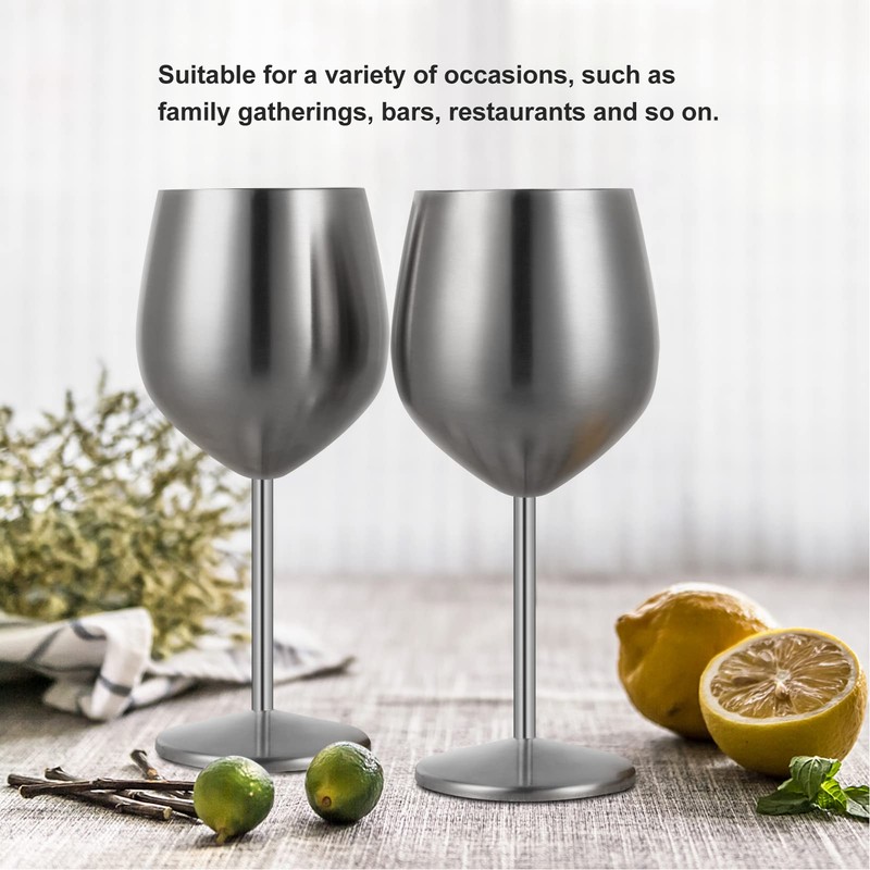 Stainless Steel Stem Wine Glasses Durable 304 Stainless Steel Wine