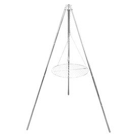 Coghlan's Adjustable Steel Tripod Grill for Campfire Cooking, Durable and Portable Outdoor Barbecue Cooking Accessory with 17-Inch Chrome Grill and Adjustable Chain for Camping or Backyard Use
