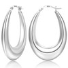 PABBEU Chunky Gold Hoop Earrings for Women, Lightweight 14k Real
