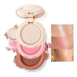 Trío Maquillaje Rostro Iluminador Rubor Y Contorno                                                                                                    