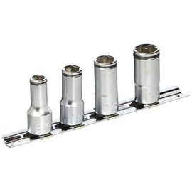 Yamashita Industrial Laboratory, Koken Socket Set, 3/8 (0.4 inches (9.5 mm)), SQ, Nut Grip Semi Loop Socket Rail Set, RS3350 x 4