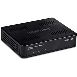TRENDnet Ethernet Over Coax Adapter, Backward Compatible with MoCA 1.1 & 1.0, Gigabit LAN Port, Supports Net Throughput Up to 1Gbps, Supports Up to 16 Nodes On One Network, Black, TMO-311C