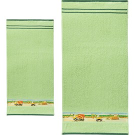 Erwin Müller Children's Terry Cloth Set of 4 with High-Quality Embroidery Motif Green