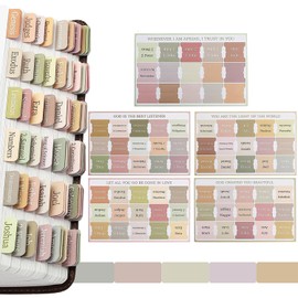 BEANPRECOY 150 Bible Tabs, Bible Index Tabs, Bible Tabs Old and New Testament, Boho Theme, Bible Book Tabs, Laminated Bible Tabs for Women and Men, Easy to Read, Bible Labels Tabs for Christian Gift