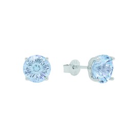 Amor Ohrstecker 925 Sterling Silber Damen Ohrschmuck, mit Zirkonia synth., 0,8 cm, Blau, Kommt in Schmuck Geschenk Box, 2039961