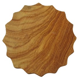 Knitwit Brown Wooden Block Floral Pattern Hand Carved Textile Wood Stamp Printing Blocks