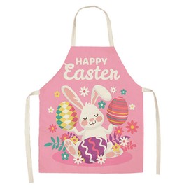 GERRIT Easter Day Apron, Cute Cartoon Bunny Easter Eggs Bib Apron Waterproof Durable Rabbit Apron for Women Teens and Kids Suitable for Kitchen Restaurant BBQ Baking Cooking Crafting