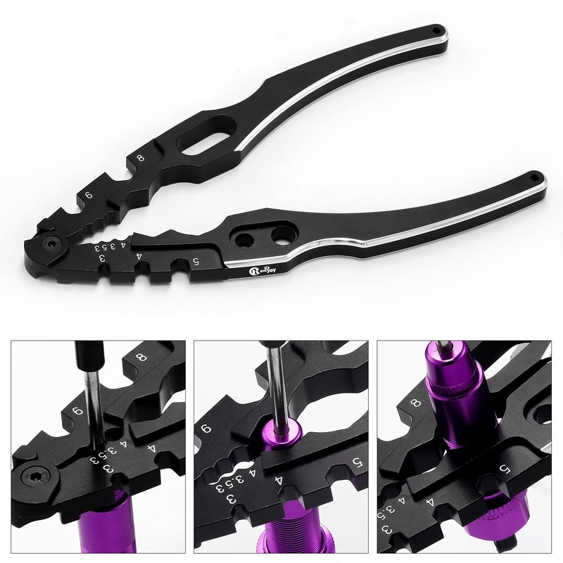 RCENJOY Multifunction RC Shock Absorber Plier with 4PCS Wrench 3.0/3.2/3.5/3.7/4.0/5.0/5.5/6.0mm