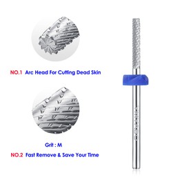 YMYABO Nail Drill Bit 3/32" Safety Cuticle Clean Nail Carbide Bit Professional Nail Cleaner Bits, Nature Nail Bit for Manicure Nail Prepare Nail Polishing Tool-Medium