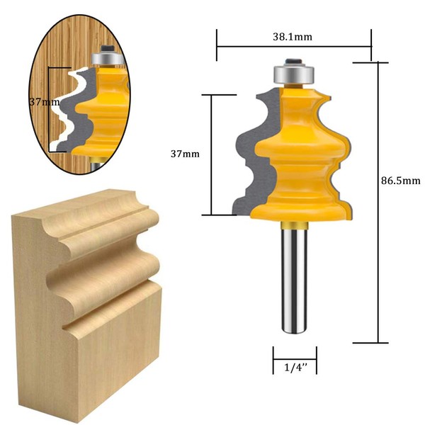 TAIWAIN Router Bit Set 1/4 Inch Shank 5PCS Architectural Picture