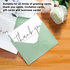 100 Pack A7 Envelopes, Sage Green Greeting Card Envelopes Self Seal, 5.24 x 7.24 in Envelopes for Birthday Graduation Baby Shower Wedding Invitation Cards