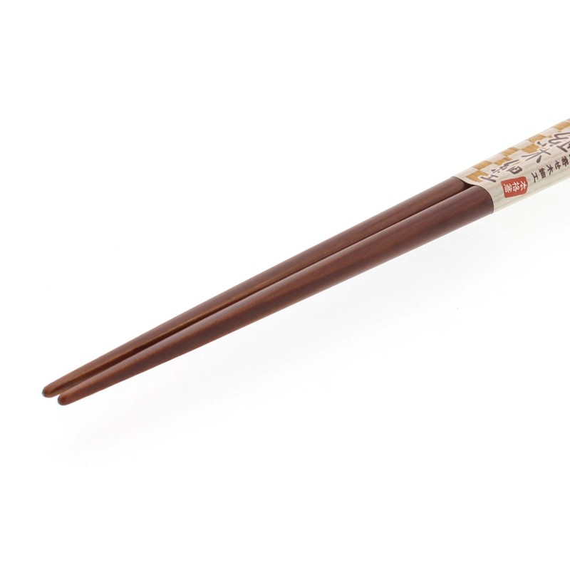 Chopsticks Pair Wood Craft Polka Dot Wood (Natural Wood) Tip,