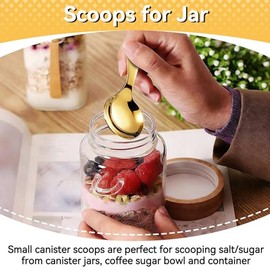 5 PCS Cucharas De Mango Corto, 4.5x9cm Mini Cucharas Doradas De Acero Inoxidable Para Helado Cucharadas De Café Pequeñas Para Condimentos Sal Postre Té Café