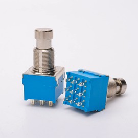 Unxuey Pack of 2 Electric Guitar 3PDT Effects Stomp Foot Pedal Switch True Bypass with Solder Clamps Blue