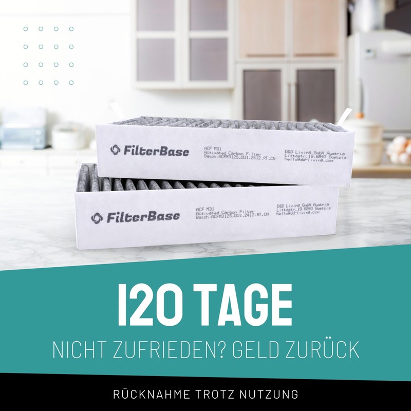 FilterBase® Aktivkohlefilter 2 Stück für Miele DKF 31-P | Passend