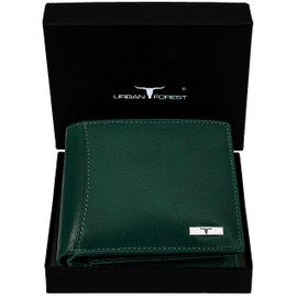 URBAN FOREST Oliver Leather Wallet for Men, Aniline Green, Contemporary