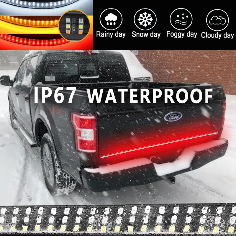 SZSSXPL 48in LED Tailgate Light Strip,Trible Row LEDs Tailgate Light