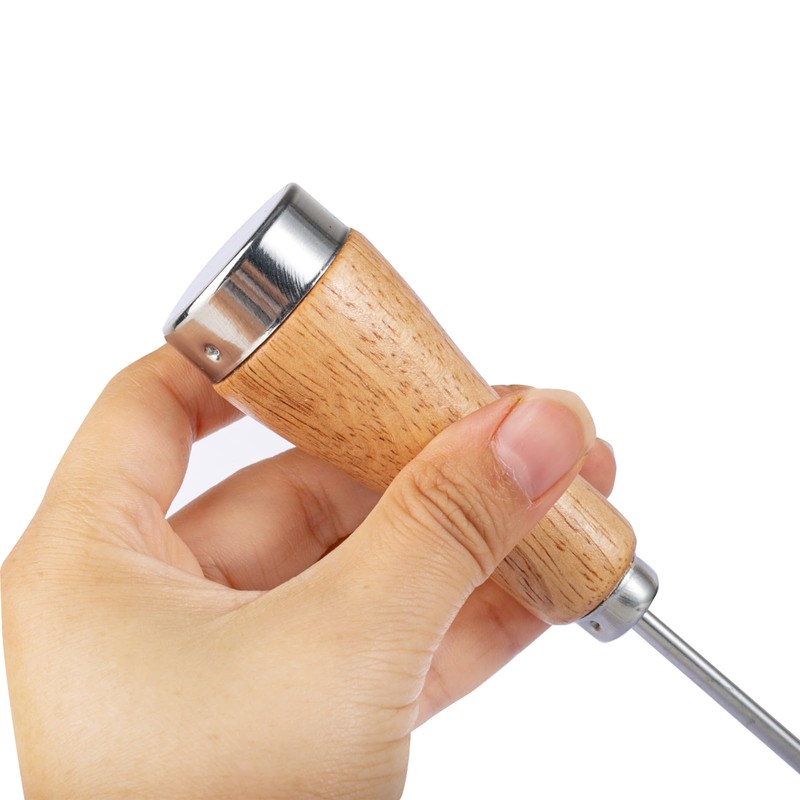 ZLKSKER Wooden Handle Ice Pick, Stainless Steel Blade for Bartenders