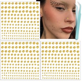 NOOEPC Face Gems Lip Stud, Fake Nose Stud Eyebrow Stud, Non Piercing Nose Stud Stick on Silver Belly Button Sticker, Face Sticker Music Festival Cool Punk Y2K Makeup Patches for Women Men