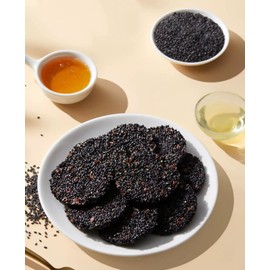 Black Sesame Walnut Biscuits, Healthy High Calcium Black Sesame Walnut Cookies with Honey, 黑芝麻山核桃蜂蜜饼7.76oz Shipping from California, U.S.