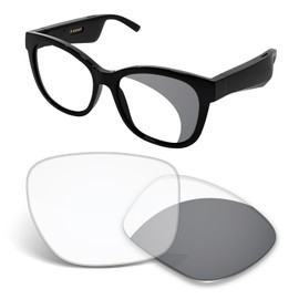 1.5MM Replacement Lenses Compatible With BOSE Tenor BMD0011 Smart Sunglasses, Anti-Scratch and Impact Resistant - Grey Photochromic