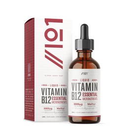Vitamin B12 Liquid Drops 3000mcg - 60ml (2 Months Supply) - High Strength Methylcobalamin Supplement - Vegan & Vegetarian Friendly - By Alpha01