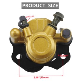 HAUERTZX Brake Caliper and Pads for 110cc 125cc 150cc 200cc 250cc 196cc 6.5HP Coleman kt196 yerf dog gx150 Kandi Baja RTK200 Go Kart Roketa Sunl Kazuma Dune Buggy Taotao Chinese ATV Quad Golden