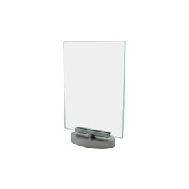 Marketing Holders 4 Pack Rotating Sign Holder Double Sided Holds 4" x 6" Menus and Photos Clear with Green Edge Swivel Ad Frame Specials or Picture Table Tent Acrylic Display Stand