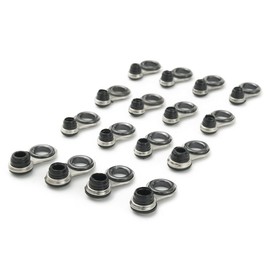 Fishing Rod Guide Stainless Steel Repair Replacement 16 Piece Set 0.04 - 0.12 inches (1.0 - 3.0 mm) (6#)